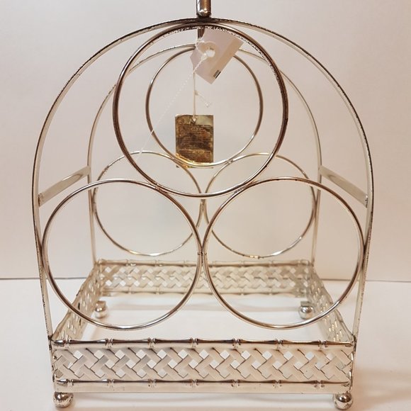 Vintage 3 Bottle Wine Rack Bottle Holder Silver Plated Made in England - Picture 5 of 8